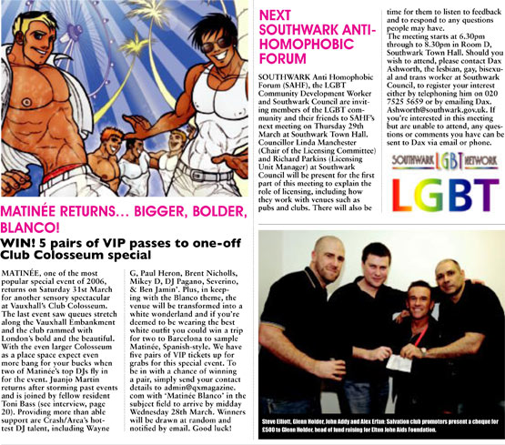 Page from QX magazine 2007