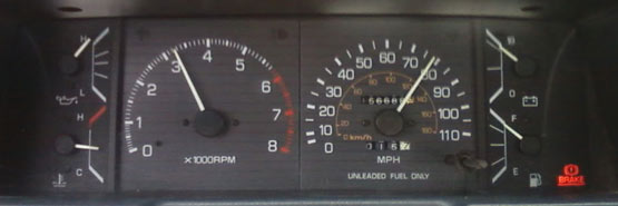 Speedometer at 80mph