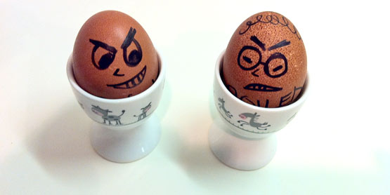 Two hardboiled eggs