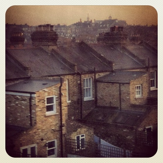 Backstreets of Battersea, seen from the train