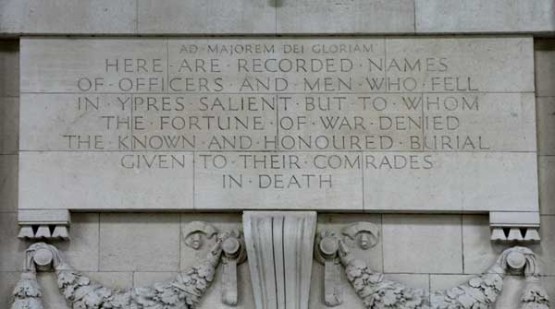 Menin Gate inscription, Ypres